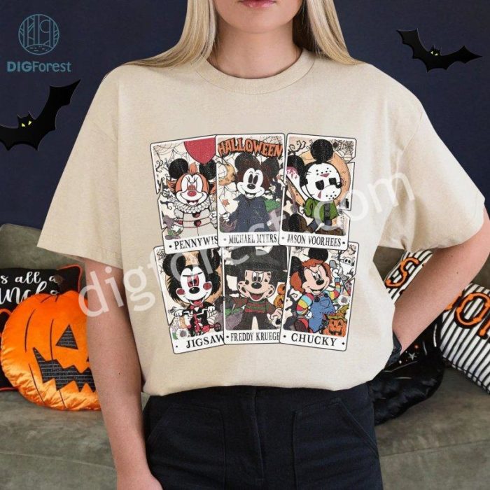 Disney Mouse Halloween Horror Tarot Png | Mouse Head Shirt | Halloween Sublimation Png | Disneyland Halloween Shirt | Mickey and Friends Halloween Png