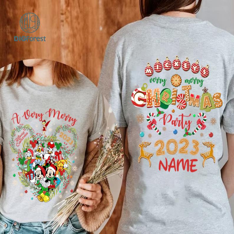 Disney A Very Merry Christmas Png | Personalized Mickey Ear Christmas Shirt | Mickey And Friends Christmas Png | Christmas Party 2023 Digital Download