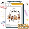 Ghost and Pumpkin Spice PNG, Horror Characters Download, Friends Halloween Shirt, Michael Myers, Jason Voorhees