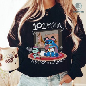 Disney Stitch and Scrump Png, Stitch in Costume 101 Dalmatians Design, Stitch Lovers Shirt, Ohana Means Family T Shirt, Disneyland Digital Download