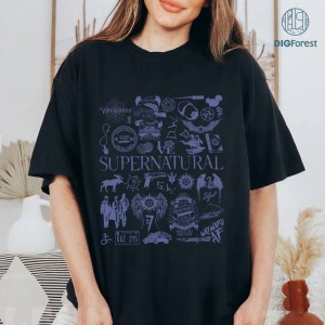 Vintage Supernatural Sam And Dean Png, Supernatural Movie Shirt, Supernatural Doodle Art Design, Supernatural Fan Gift, Digital Download