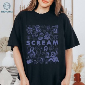 Scream Movie Png, Scream Doodle Art Design, Vintage Scream Movie Shirt, Scream Horror Movie Halloween Png, Horror Movie Shirt, Digital Download