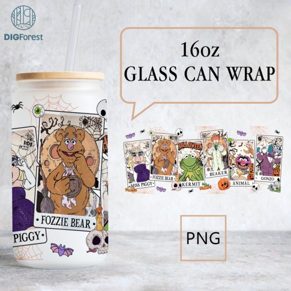 Disney The Muppets 16oz Libbey Glass Can Wrap Png, The Muppet Shöw Png, 16oz Glass Can Wrap, Kermit The Frog Animal Piggy, Glass Can Digital Files