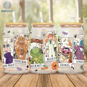Disney The Muppets 16oz Libbey Glass Can Wrap Png, The Muppet Shöw Png, 16oz Glass Can Wrap, Kermit The Frog Animal Piggy, Glass Can Digital Files