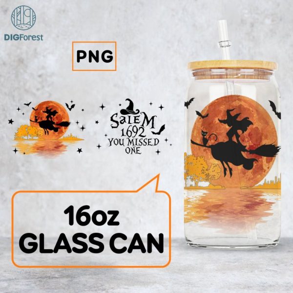 Salem Massachusetts Png Glass Can Wrap | Salem 1692 | Salem Witch Trials | 1692 You Missed One PNG | 16oz Glass Can Wrap | Instant Download
