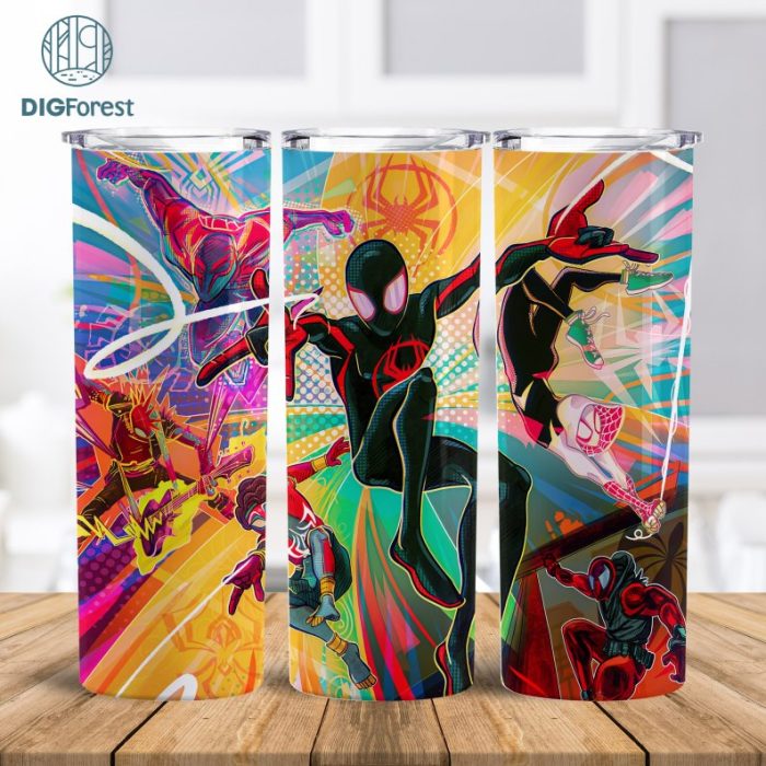 "Spiderman Spider Punk Skinny Tumbler 20oz File Download | Spider-Man: Across the Spider-Verse Png | Superhero Hobie Brown PNG File Digital "