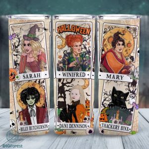 Hocus Pocus Halloween 20oz Tumbler PNG Wrap, Hocus Pocus Tarot Card PNG, Sanderson Sisters Png, Witches Png, Halloween Sublimation