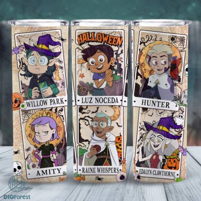 Disney The Owl House Tarot Deck 20oz Tumbler PNG Wrap, The Owl House Halloween Tumbler, Spooky Season, Magic And Demonics Tumbler | Digital Download