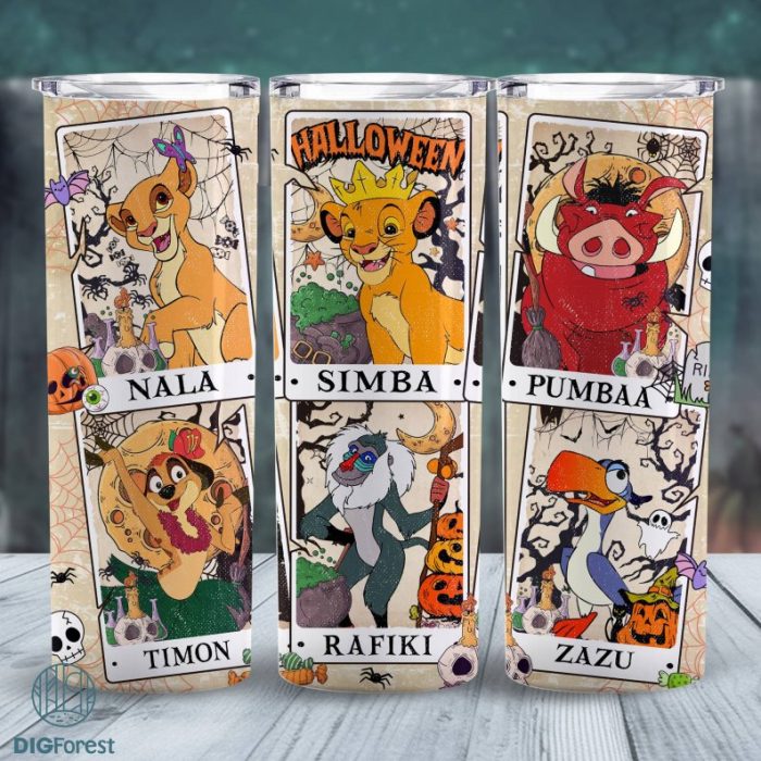 Disney The Lion King Tarot Cards 20Oz Thin Straight Tumbler Wrap | The Lion King Characters Png | Halloween Tarot Card | Instant Download