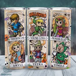 Zelda Tarot Card Halloween Tumbler Png, Zelda Halloween Png, Halloween Tarot Card Tumbler, Sublimation Png