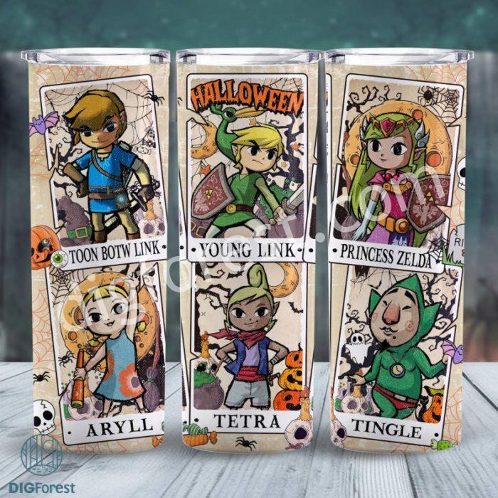 Zelda Tarot Card Halloween Tumbler Png, Zelda Halloween Png, Halloween Tarot Card Tumbler, Sublimation Png