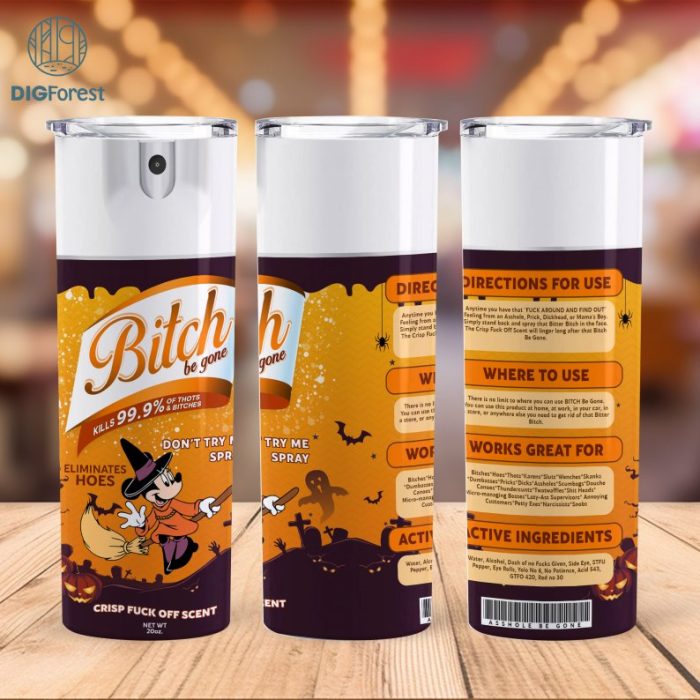 Disney Halloween Minnie Bitch Tumbler Wrap, Bitch Please, Original Designer, 20 oz PNG Digital, Bitch Tumbler Design, Bitch Spray, Bitch be gone