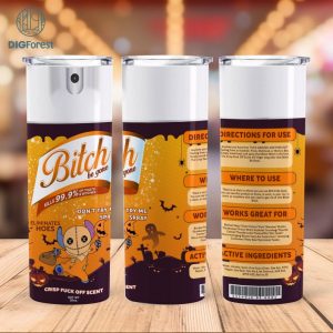 Disney Stitch Horror Halloween Bitch Tumbler Wrap | Original Designer | 20 Oz Png Digital | Bitch Tumbler Design | Bitch Spray | Bitch Be Gone