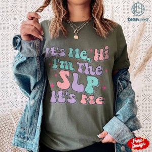 SLP Shirt | It's Me Hi I'm The Slp Png | Speech Language Pathologist Shirt | Groovy Slp Png | SLP Speech Therapist | Speech Therapy Tee
