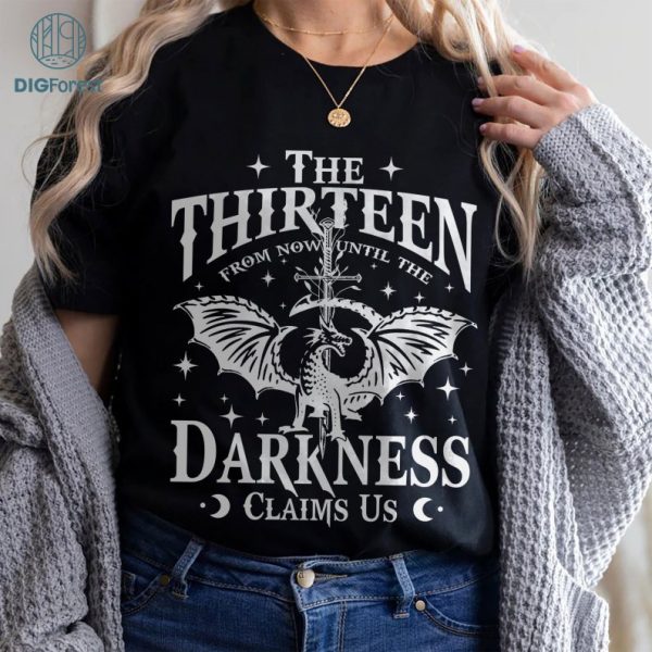 Retro Throne Of Glass Png | From Now Until The Darkness Claims Us | We are the Thirteen Design | Sarah J Maas | Bookish Gift | Sjm Shirt