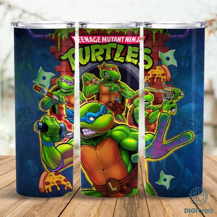 Ninja Tumbler Wrap Sublimation, Turtles Tumbler Design, Skinny Tumbler Digital Design Png, Ninja 20 Oz Skinny Tumbler Wrap, TMNT Tumbler PNG