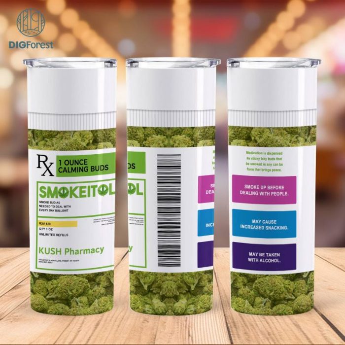 20oz Skinny Tumbler Weed Leaves Sublimation Design Templates, Funny Weed Marijuana Tumbler Straight PNG Digital Download