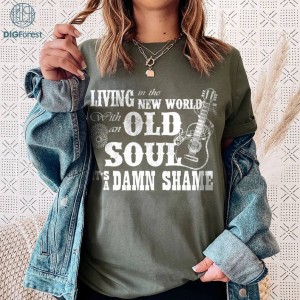 Digital Download | Living in the New World with an Old Soul Design | Oliver Anthony PNG | Blue Collar Anthem Shirt | Rich Men PNG | Patriotic Sublimation