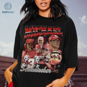 Michael Schumacher Vintage Shirt, Michael Schumacher Racing PNG, Michael Schumacher Fan Gift, Graphic Tees For Men Trendy