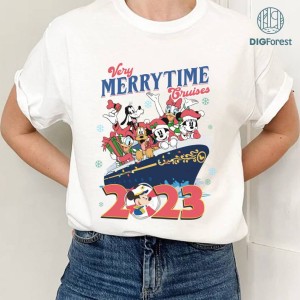 Personalized Disney Christmas Very Merrytime Cruises 2023 Png, Mickey and Friends Shirt, Disneyland Family Christmas Cruise Vacation Wish