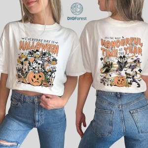 Disney Retro Mickey Halloween It's The Most Wonderful Time Of The Year Png, Mickey And Friends Halloween Png, Mickey Halloween Party 2023 Shirt, Digital Download