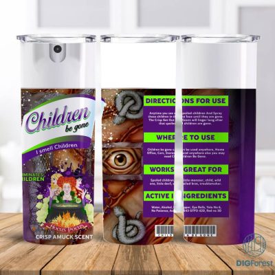 Hocus Pocus Children Be Gone Halloween Tumbler Wrap PNG Bundle, Bitch Spray, Halloween Tumbler Wrap Children Be Gone, Instant Download