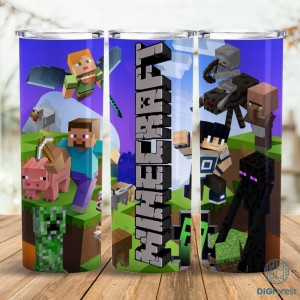 Minecraft Tumbler Wrap, 20oz Gaming, Sublimation, Kids, Birthday, Mine Craft, Minecrafters, Gift, Sublimate, Game, Skinny Straight