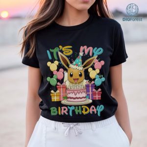 Eevee Birthday Png | It's My Birthday Eevee Desgin | Pikachu Bulbasaur Charmander Squirtle Shirt | Birthday Shirt | Kids Birthday Shirt | Instant Download