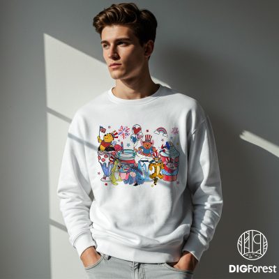 Independence Day Coffee Lover Shirt - Disney Pooh and Friends Patriotic 4th of July Family Tee