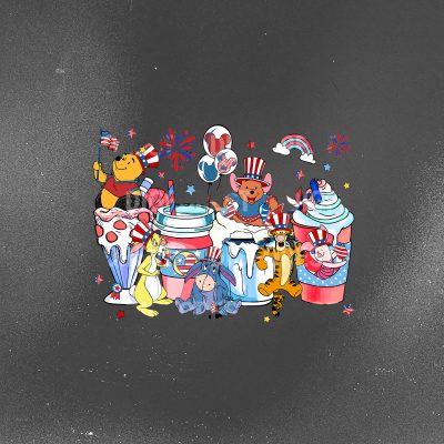 Independence Day Coffee Lover Shirt - Disney Pooh and Friends Patriotic 4th of July Family Tee