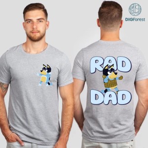 Bluey Rad Dad Png | Bluey Shirt | Bandit Shirt | Gift For Dad | Bluey Hawaiian Png | Bluey Dad Life Png | Bluey Family Png | Digital Download