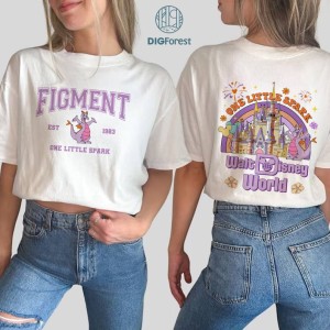 Disney Vintage Figment Png, Figment est 1983 Shirt, One Little Spark Png, Retro Walt Disneyworld Shirt, Disneyland Castle Figment Matching Shirt