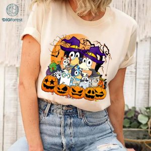 Bluey Pumpkin Halloween PNG Digital, Happy Heelerween Instant Download, Bluey Horror Halloween Png, Spooky Season, Trick Or Treat