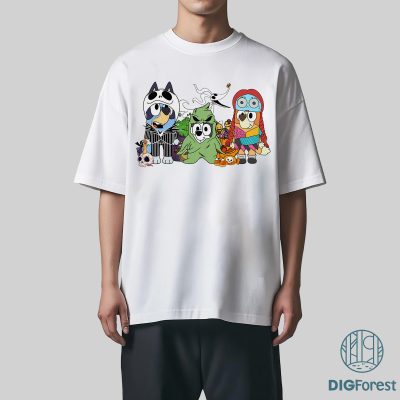 Bluey Halloween Shirt - Blue Dog Spooky Tee, Cute Halloween Friends Outfit, Bluey Kids Graphic Apparel