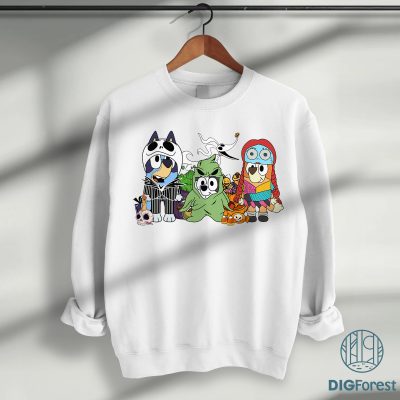 Bluey Halloween Shirt - Blue Dog Spooky Tee, Cute Halloween Friends Outfit, Bluey Kids Graphic Apparel