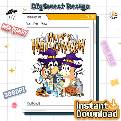 Bluey Family Halloween Shirt - Blue Dog Spooky Tee, Horror Bluey Graphic, Kids Halloween Outfit