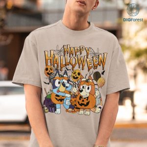 Bluey Happy Halloween Trick Or Treat Png | Bluey Halloween Shirt | Bluey Trick Or Treat Design | Bandit Heeler | Family Halloween Party