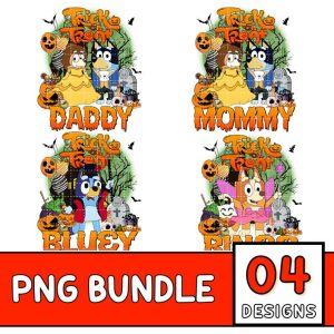 Bluey Family PNG Digital | Bluey Trick Or Treat Instant Download | Funny Halloween | Matching Halloween Png | Spooky Vibes | Halloween Gift