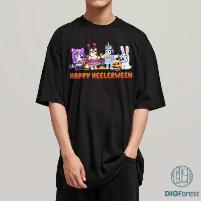 Happy Halloween PNG – Bluey Family Halloween, Sublimation Design, Digital Download for Spooky Season
