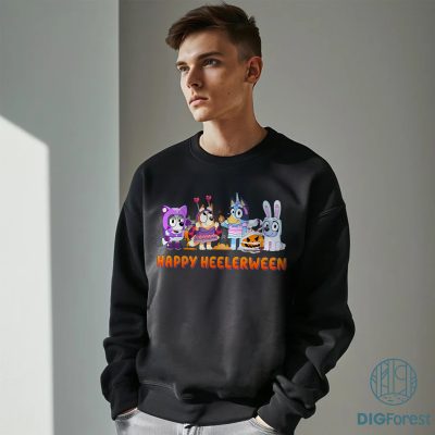 Happy Halloween PNG – Bluey Family Halloween, Sublimation Design, Digital Download for Spooky Season