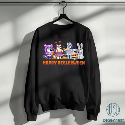 Happy Halloween PNG – Bluey Family Halloween, Sublimation Design, Digital Download for Spooky Season