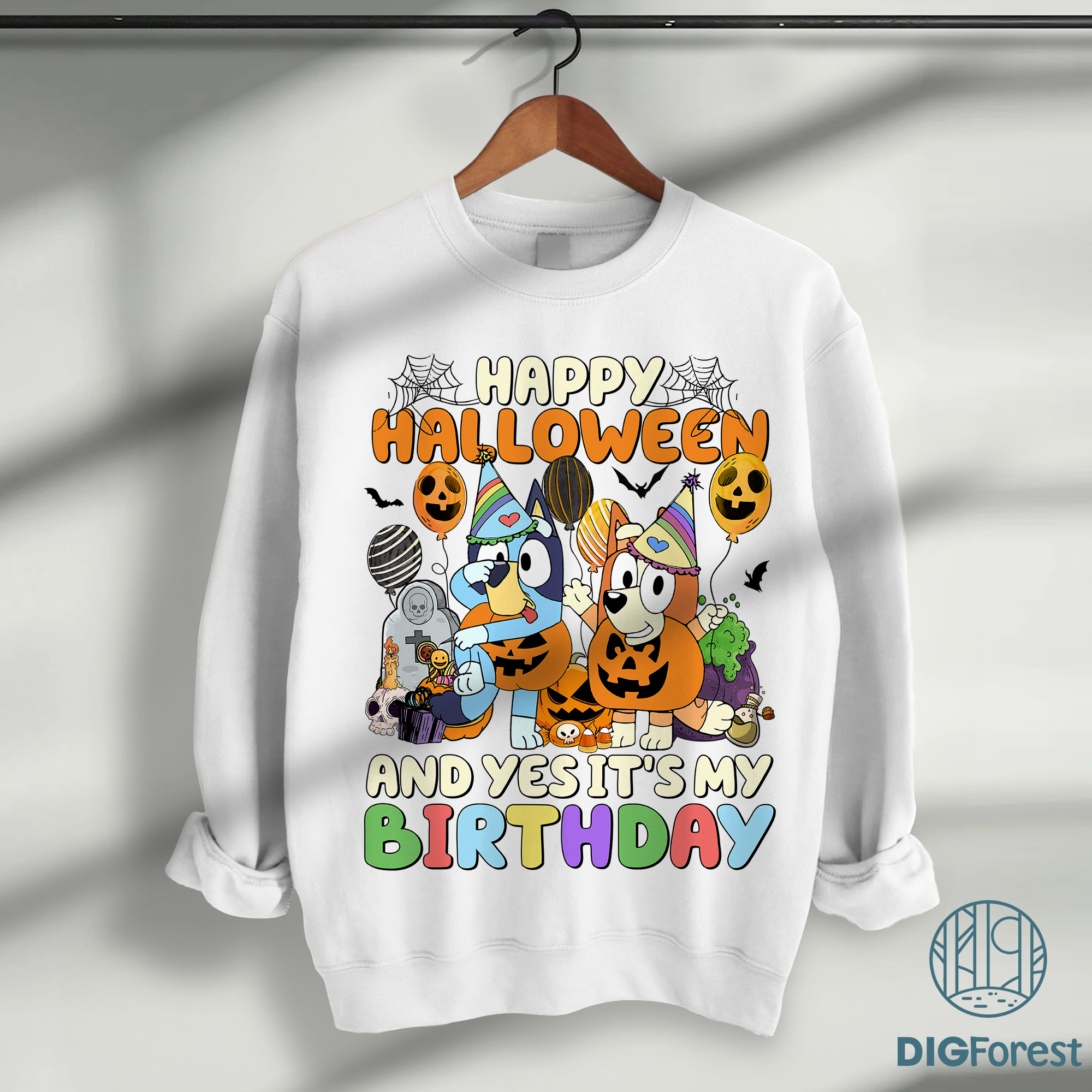 Bluey and Bingo Happy Halloween Birthday Shirt - Yes It's My Birthday Tee, Blue Dog Graphic, Bluey Kids Outfit Bluey and Bingo Happy Halloween Birthday Shirt - Yes It's My Birthday Tee, Blue Dog Graphic, Bluey Kids Outfit