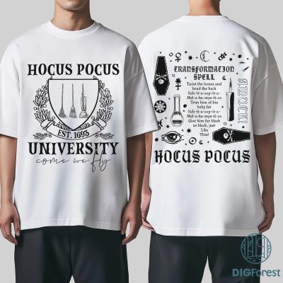 Just a Bunch of Hocus Pocus PNG – Sanderson Sisters, Witches University, Disneyland Halloween Shirt PNG File
