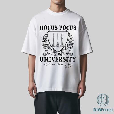 Just a Bunch of Hocus Pocus PNG – Sanderson Sisters, Witches University, Disneyland Halloween Shirt PNG File
