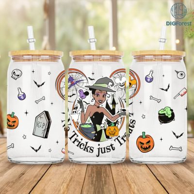 Disney Tiana Princess 16Oz Glass Can Wrap Png | The Princess and the Frog Glass Can Wrap | Disneyland Can Glass | Libbey Can Glass | Trick or Treat