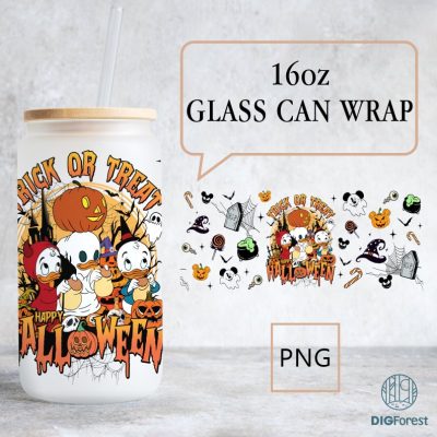 Disney Huey, Dewey and Louie Halloween Glass Can Wrap Png, Trick or Treat Huey Dewey Louie and Witch DuckTales, Halloween 16oz Libbey Glass Can Wrap Disney Huey, Dewey and Louie Halloween Glass Can Wrap Png, Trick or Treat Huey Dewey Louie and Witch DuckTales, Halloween 16oz Libbey Glass Can Wrap