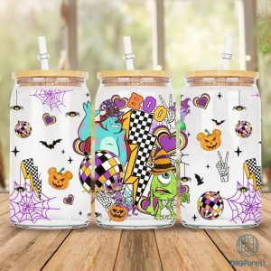 Disney Monster Inc Coffee Glass Wrap Design, 16oz Libbey Glass Can Wrap, Trick Or Treat, Spooky Vibes, Tsum Tsum Monster Halloween Fall Coffee Wrap