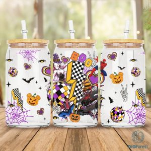 Spiderman Multiverse Checkered Halloween PNG Glass Can 16oz, Spiderman Halloween, Spiderman Across the Spider-Verse, Spooky Vibes