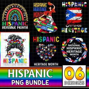 Hispanic Heritage Month Png | National Hispanic Heritage Month Png | Hispanic Heritage Png | Hispanic Flags Sublimation | Transfer Printable
