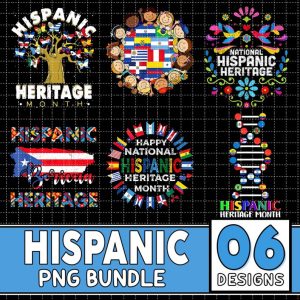 Hispanic Heritage Month Png | Hispanic Heritage Png | Hispanic Flags Sublimation | Transfer Printable | National Hispanic Heritage Month Png